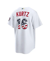 Nike Men's Nick Kurtz White Athletics Usa 250 Fourth of July Stadium Jersey