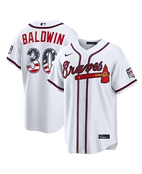 Nike Men's Drake Baldwin White Atlanta Braves Usa 250 Fourth of July Stadium Jersey