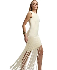 Karen Millen Women's Form Fit Bandage Tassel Hem Mini Dress