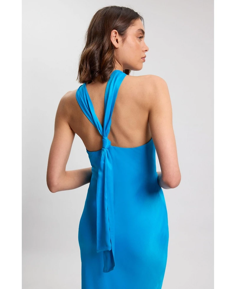 Karen Millen Women's Satin Halter Maxi Dress