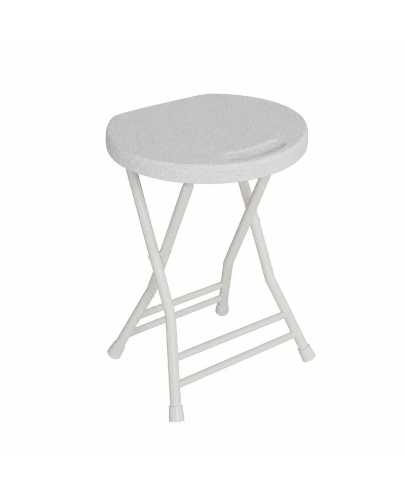 homfan Folding Stool - 18" Backless Stool with Handle and Anti-Slip Feet, 600 lbs Capacity, Portable for Bar, Kitchen, Home, Indoor and Outdoor