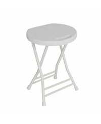 homfan Folding Stool - 18" Backless Stool with Handle and Anti-Slip Feet, 600 lbs Capacity, Portable for Bar, Kitchen, Home, Indoor and Outdoor