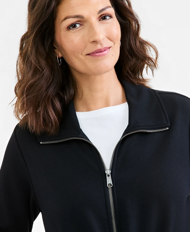 Style & Co Petite Collared Neck Zip-Front Jacket, Macy's Exclusive