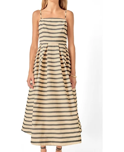 English Factory Women's Striped Midi Dress