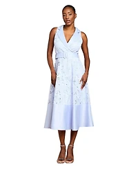 Coast Women's Satin Trim Lace Collard Midi Dress