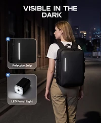 Sugift Expandable Travel Backpack with Usb Charging Port, 20 to 30 Liters Carry On Backpack with Laptop Compartment, Water-Resistant Business Backpack