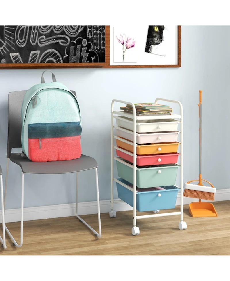 Gouun 6-Drawer Rolling Storage Cart Organizer