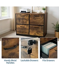 homfan Locking 4-Drawer File Cabinet