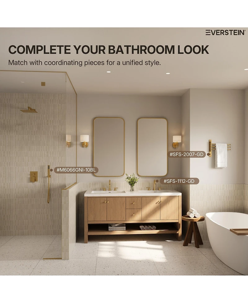 Everstein Single Hole Bathroom Faucet, Handle Sink Faucet with Drain Assembly
