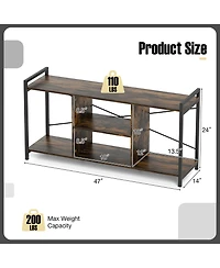 Slickblue 55 Inch Tv Stand Industrial Media Console Entertainment Center Cabinet