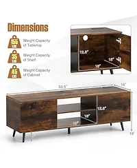 Slickblue Tv Stand for 60 Inch TVs with Power Outlets and Adjustable Shelf