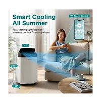 SereneLife 8,000 Btu Portable Air Conditioner with WiFi – 3-in-1 Ac, Fan and Dehumidifier with Remote