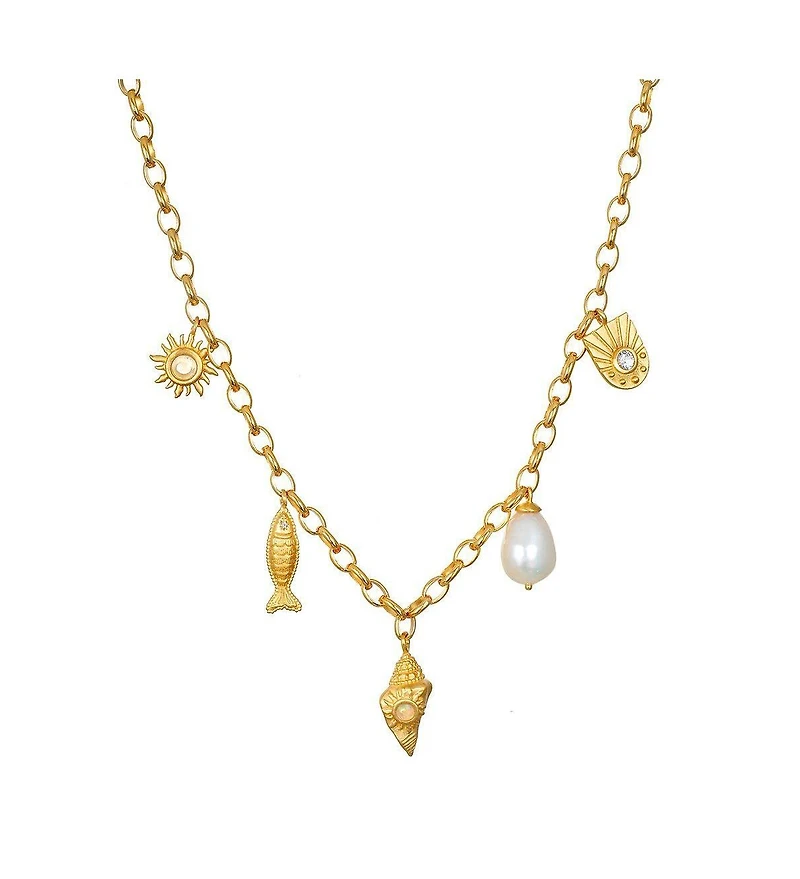 Satya Jewelry Blessings of the Sea Multi Charm Necklace