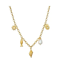 Satya Jewelry Blessings of the Sea Multi Charm Necklace