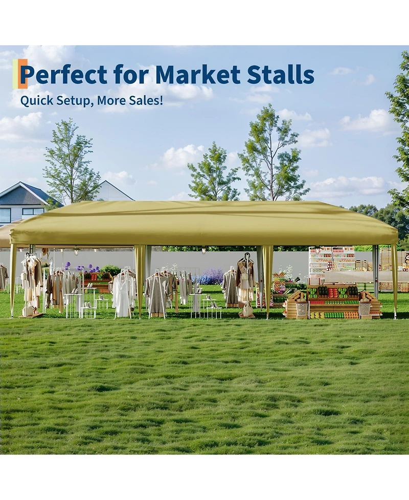 homfan Heavy Duty Pop Up Canopy TentRemovable Sidewalls, Adjustable Height, Sandbags, Stakes and Portable Carry Bag