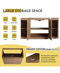 Sillysis Modern Bathroom Vanity with Ceramic Sink, Freestanding Storage Cabinet, Soft Close Doors