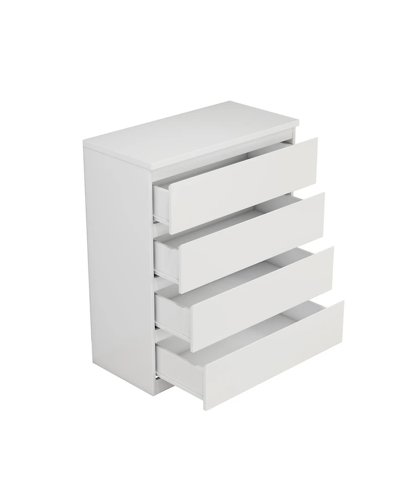 Streamdale Furniture Modern 4-Drawer Storage Dresser 31.5'' Handle-Free Closet Chest