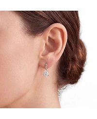 The Lovery Cz Pear Bar Drop Earrings Sterling Silver