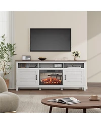 homfan Versatile Entertainment Center for Living Room, 70.9inch Cabinet with Adjustable Shelves, Farmhouse Style, Ideal for Home