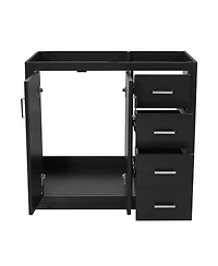 Sillysis Modern Freestanding Bathroom Vanity without Top, Solid Wood Frame, 3 Drawers Storage