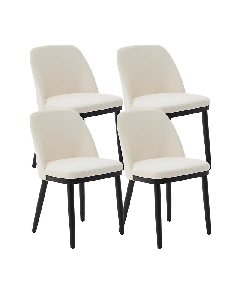 homfan Upholstered Dining Chairs Set of 6, Modern Kitchen with Thick Cushions, Room Chair Wood Legs for