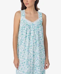 Eileen West Women's Sleeveless Cotton Jersey Knit Long Nightgown