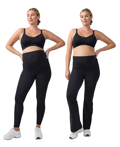 Ingrid + Isabel Maternity Flare/Contour Active Legging Bundle 2-Pack