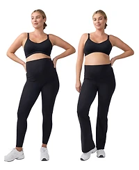 Ingrid + Isabel Maternity Flare/Contour Active Legging Bundle 2-Pack