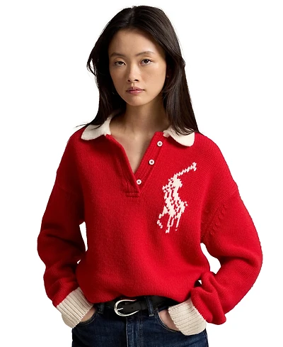 Polo Ralph Lauren Women's Big Pony Rugby Sweater