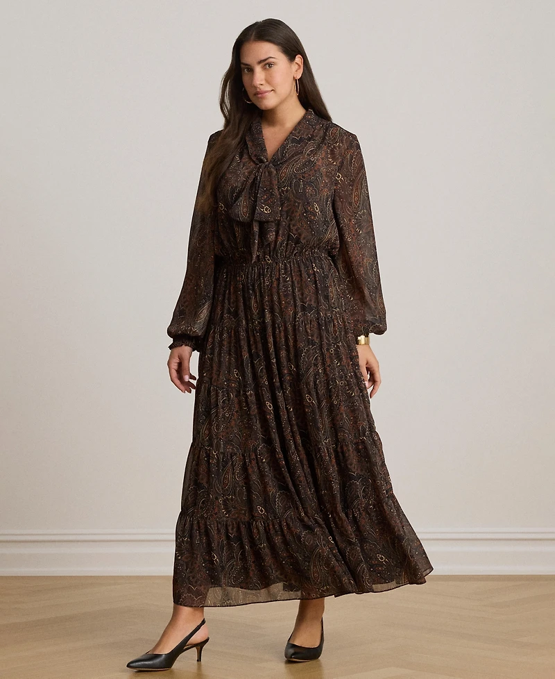 Lauren Ralph Women's Long-Sleeve Flare Dress