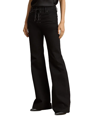 Lauren Ralph Women's Lace-Up Flare Jeans