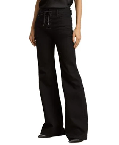 Lauren Ralph Lauren Womens Lace Up Flare Jeans