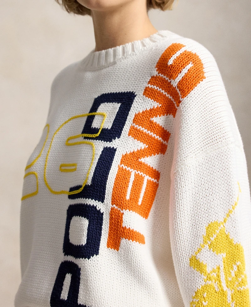 Polo Ralph Lauren Women's Us Open Graphic Logo Cotton Sweater