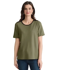 Jones New York Petite Drop Shoulder Top