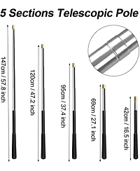 Xdovet Pool Skimmer Net Telescopic Pole Leaf Rake