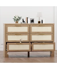 homfan 5 Drawers for Bedroom, 31.5 Inch Chest of Dressers, Farmhouse Burlap Tall Closet Dressers, Storage Tower for Bedroom Entryway Living Room