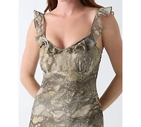 Guess Women's Animal-Print Sweetheart Maxi Dress