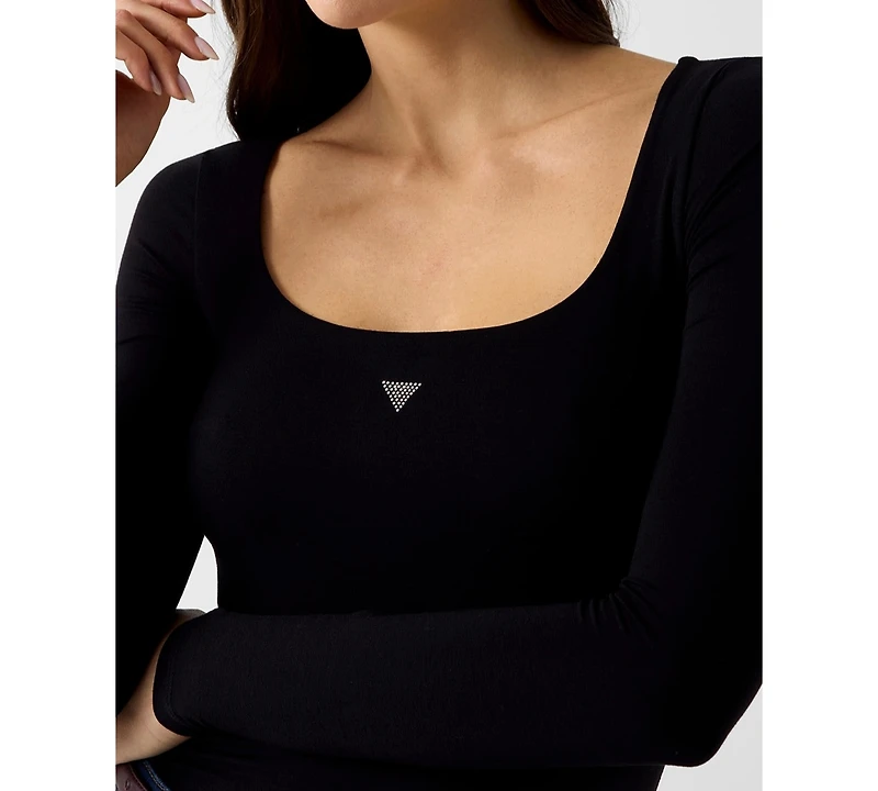 Guess Women's Larissa Square Neck Long-Sleeve Bodysuit