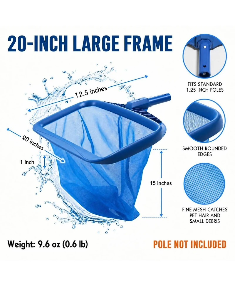 Xdovet Pool Leaf Rake Skimmer Net Mesh Bag
