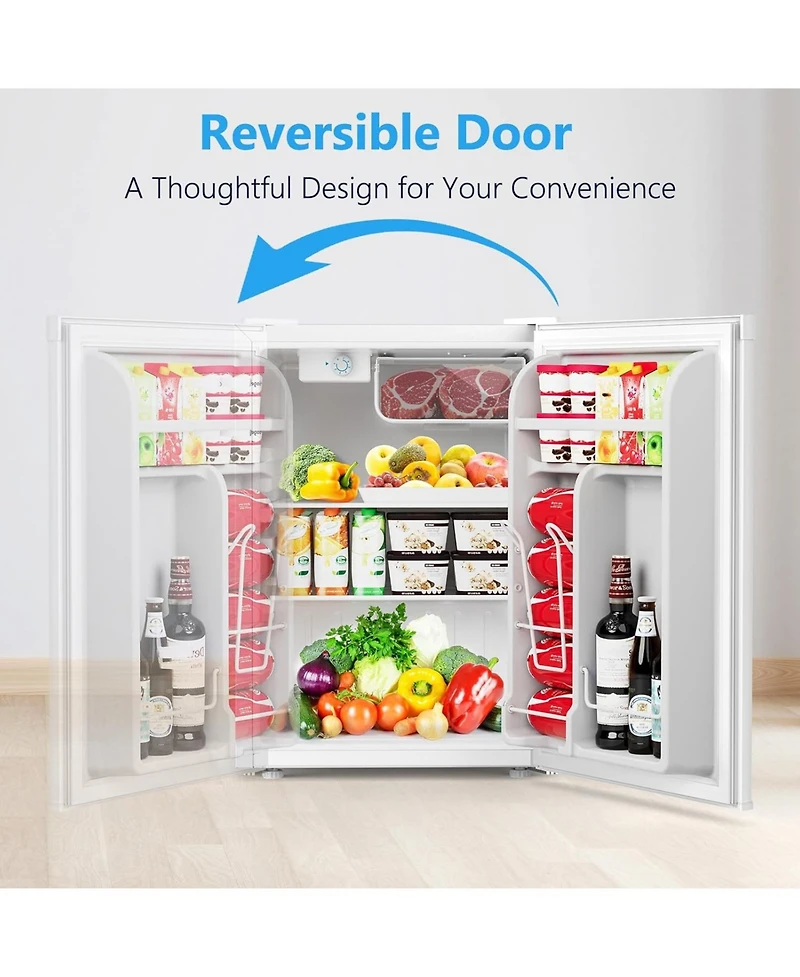 Cowsar 2.6 Cubic. Feet Mini Fridge with Freezer, Adjustable Temp