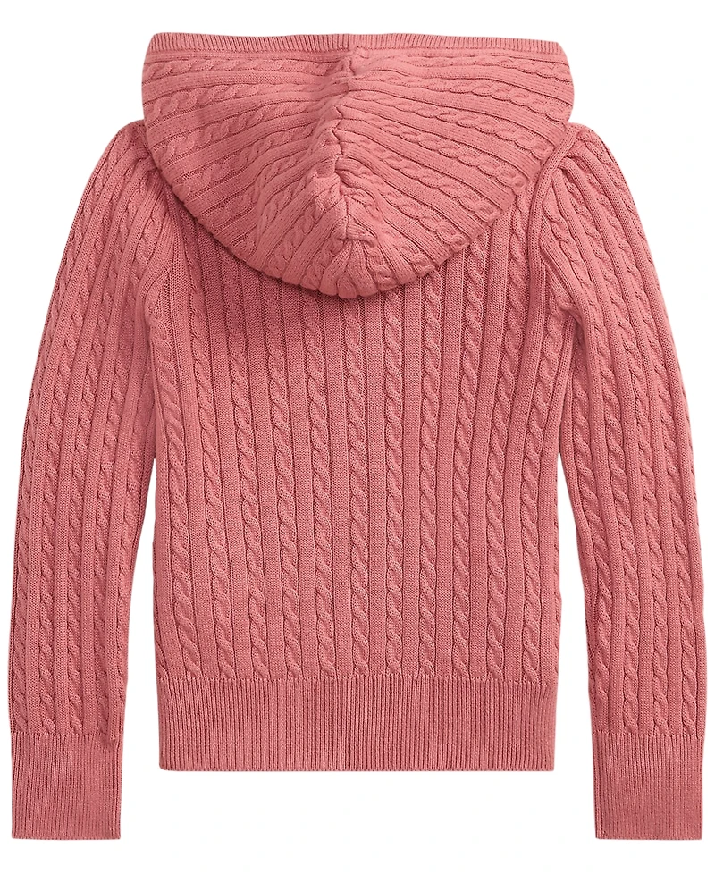 Polo Ralph Lauren Girls' 2-6X Mini-Cable Cotton Full-Zip Hoodie