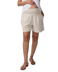 Ingrid + Isabel Women's Maternity Smocked Linen Short