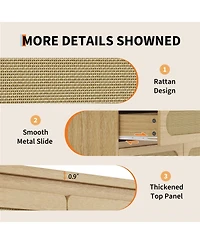 homfan Modern Bedroom Chest of Drawers, Spacious 5-Drawer Storage Cabinet, Durable Wooden Organizer for Clothes and Accessories