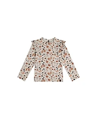 Deux par Little and Big Girl 6-14 Long Sleeve Organic Cotton T-Shirt with Squirrel Print