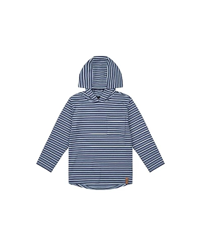 Deux par Little and Big Boy 6-12 Striped Brushed Jersey Hooded T-Shirt