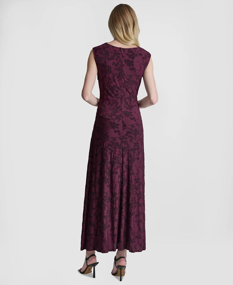 Dkny Women's Sleeveless Cowl Neck Ruched Midi Dress