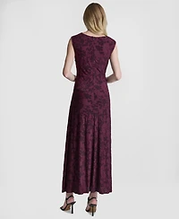 Dkny Women's Sleeveless Cowl Neck Ruched Midi Dress