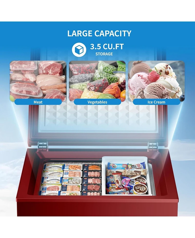Cowsar 3.5 Cu. Ft. Chest Freezer with Digital Thermostat