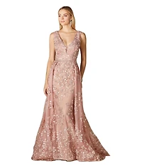 Lara Women's Floral Applique Overskirt Dress