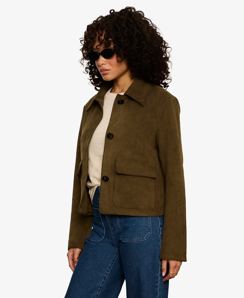 Sanctuary Petite Avid Spread Collar Button-Front Jacket